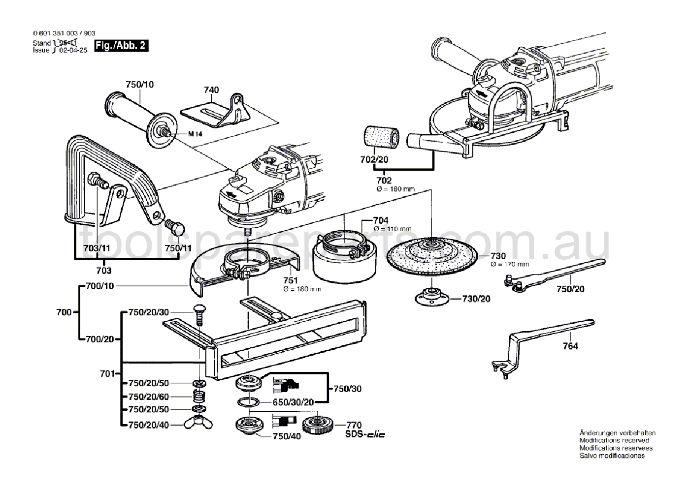 Bosch GWS 18-180 0601351037  Diagram 2