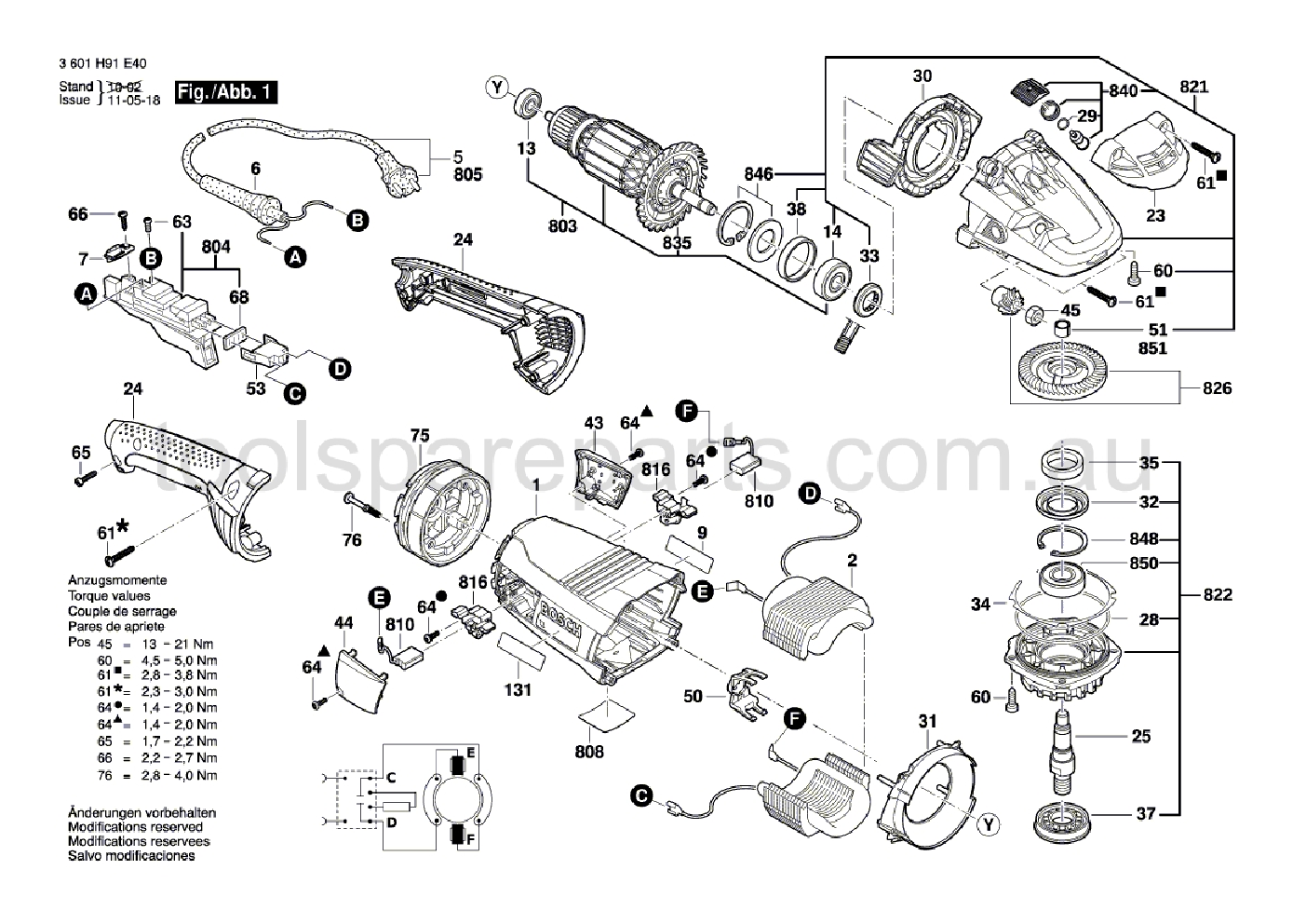 Bosch GWS 24-180 LV 3601H92E40  Diagram 1