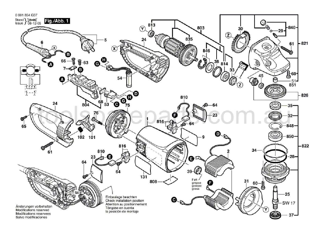 Bosch GWS 24-230 JBV 0601854G37  Diagram 1