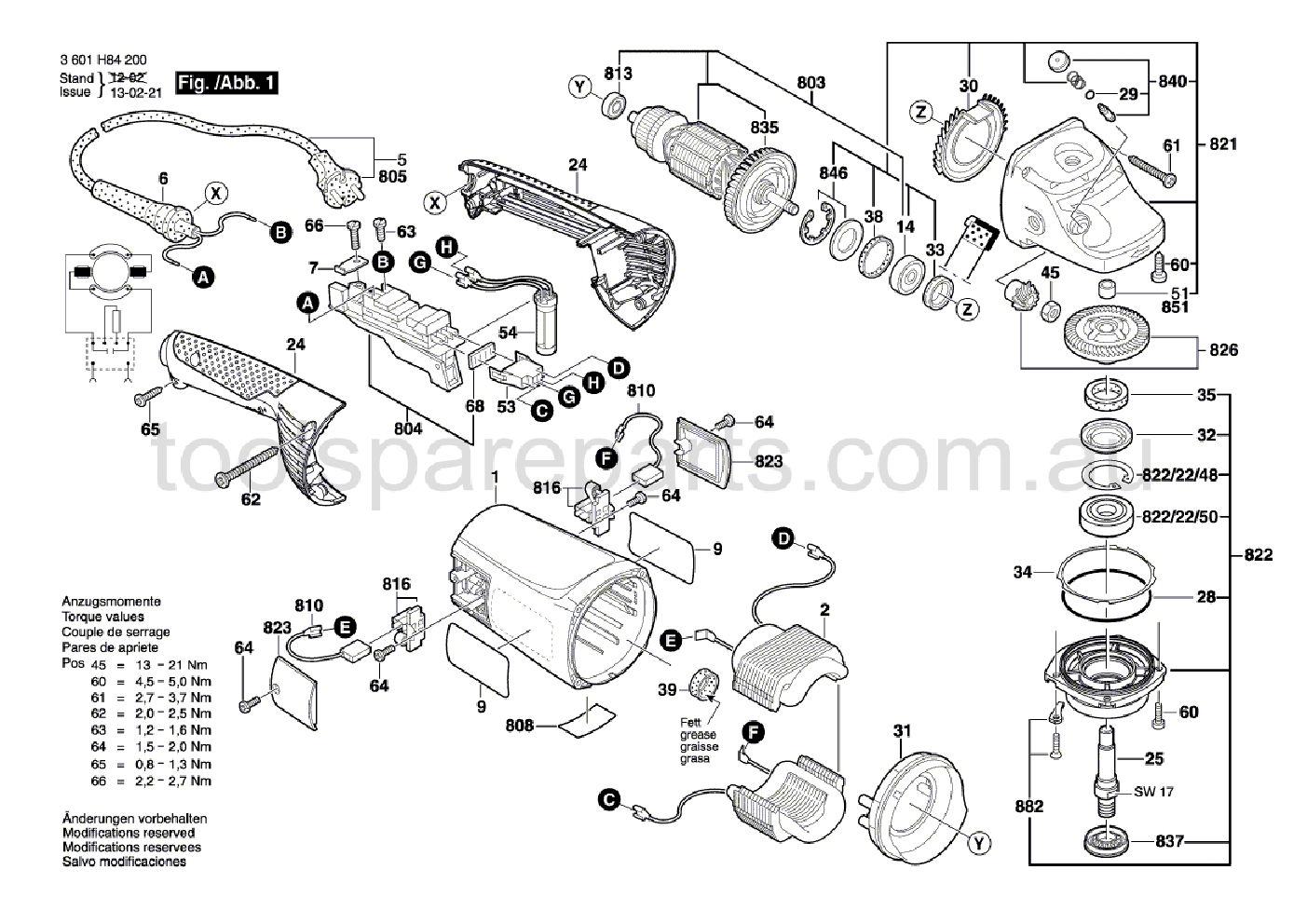 Bosch GWS 24-230 JH 3601H84200  Diagram 1