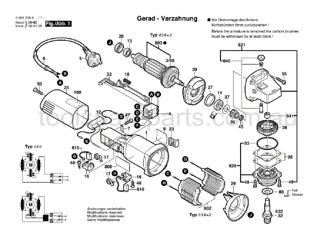Bosch GWS 5-100 0601376037  Diagram 1