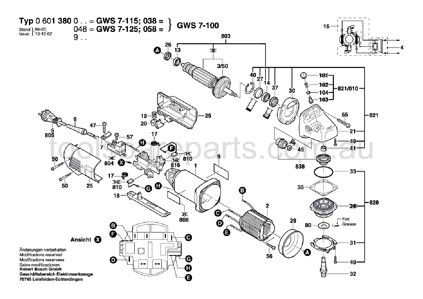 Bosch GWS 7-115 0601380937  Diagram 1