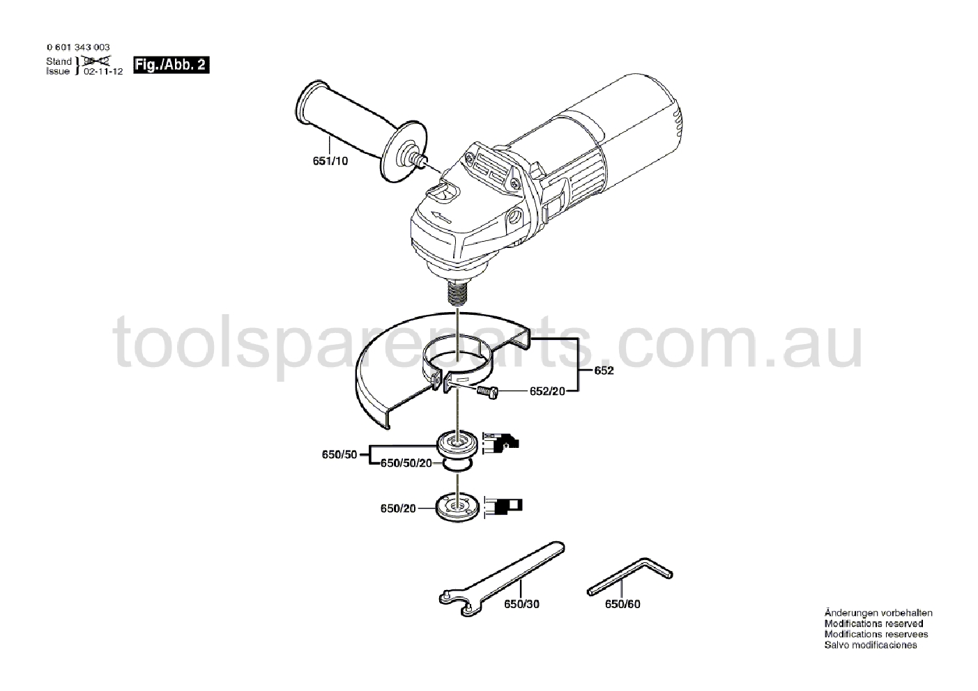 Bosch GWS 9-125 CS 0601343037  Diagram 2