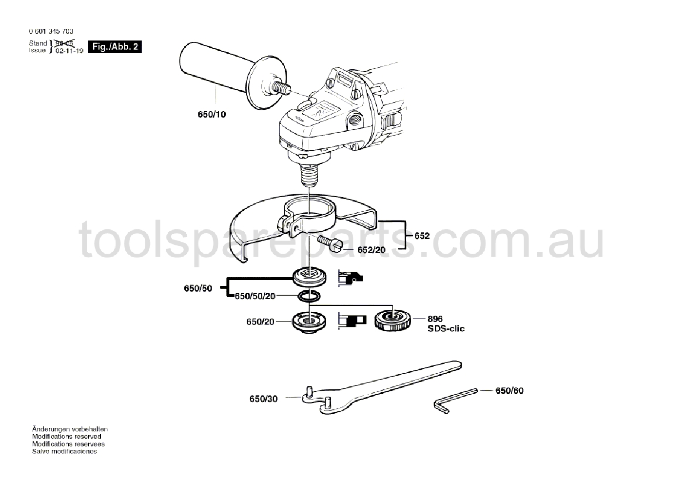 Bosch GWS 9-150 C 0601345737  Diagram 2