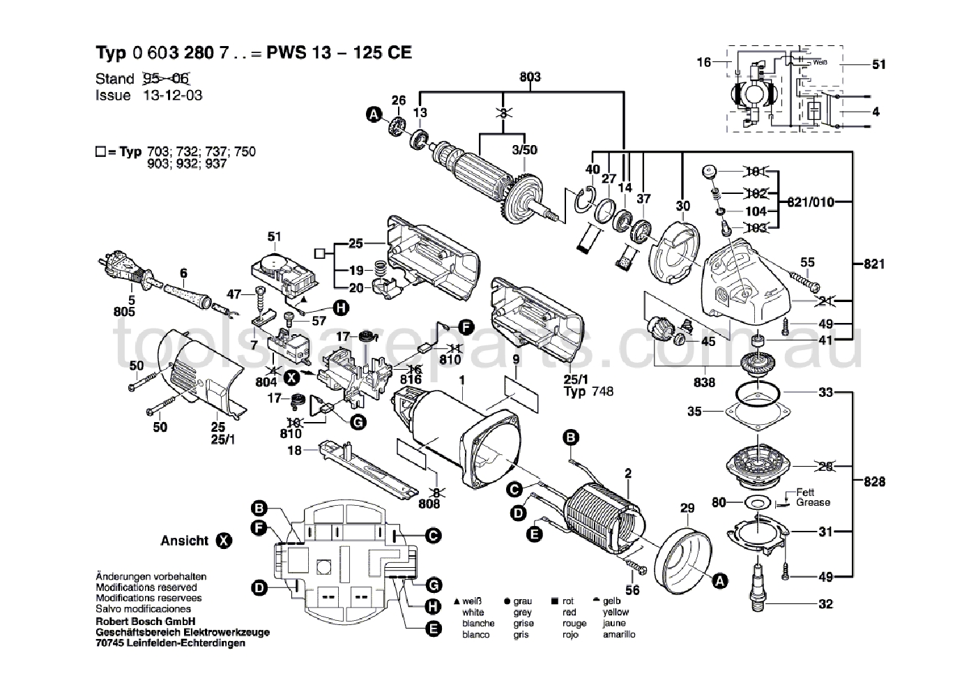 Bosch PWS 13-125 CE 0603280737  Diagram 1