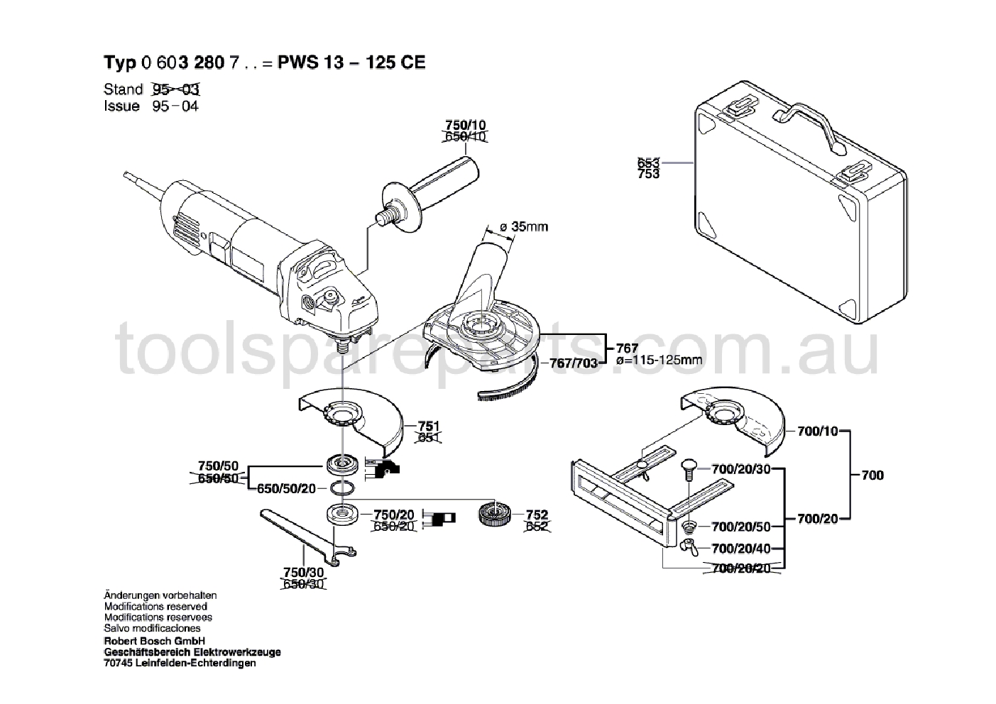 Bosch PWS 13-125 CE 0603280937  Diagram 2