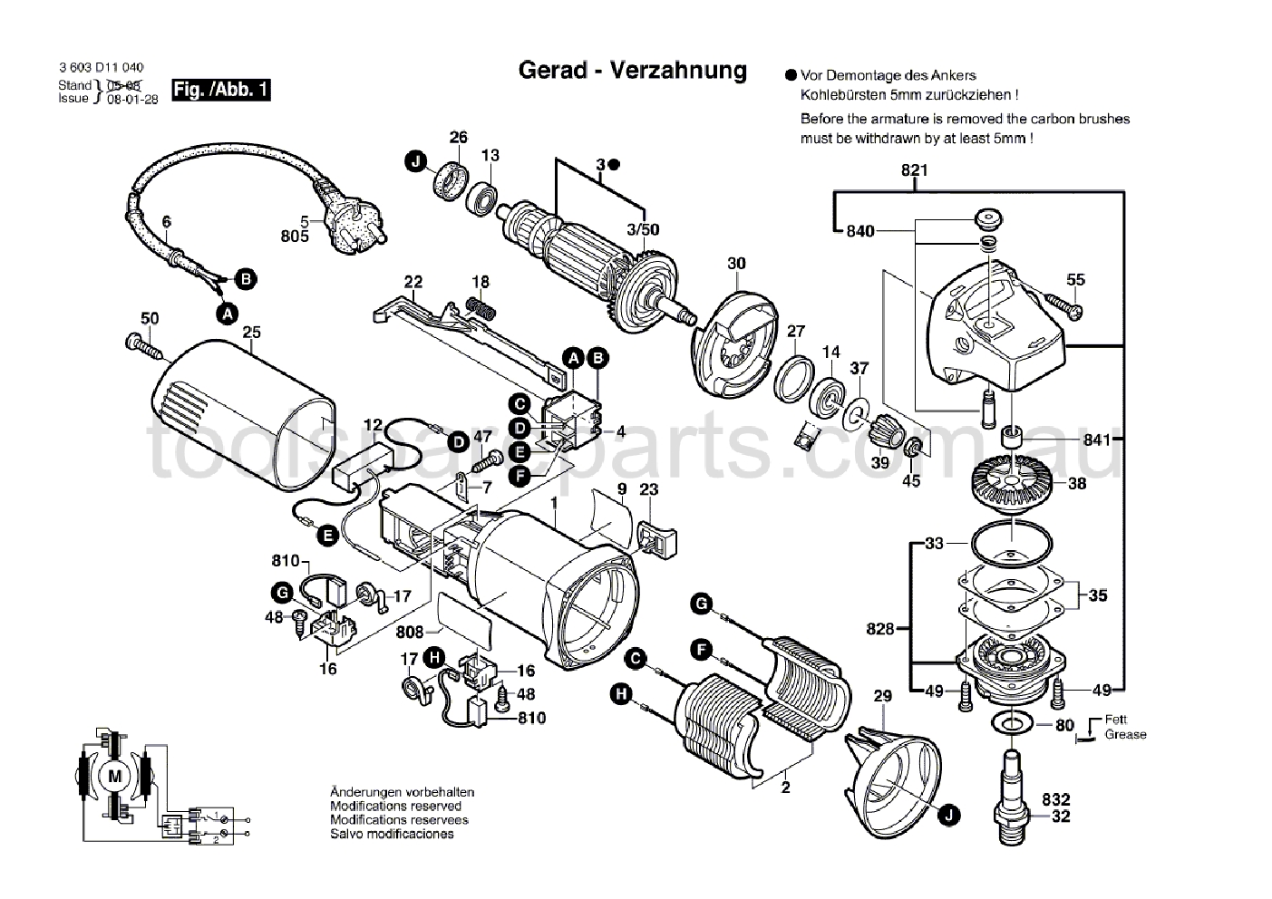 Bosch PWS 1500 3603D11140  Diagram 1