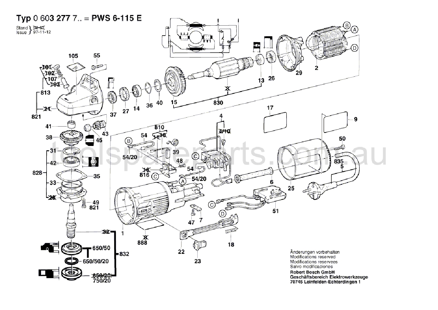 Bosch PWS 6-115 E 0603277737  Diagram 1