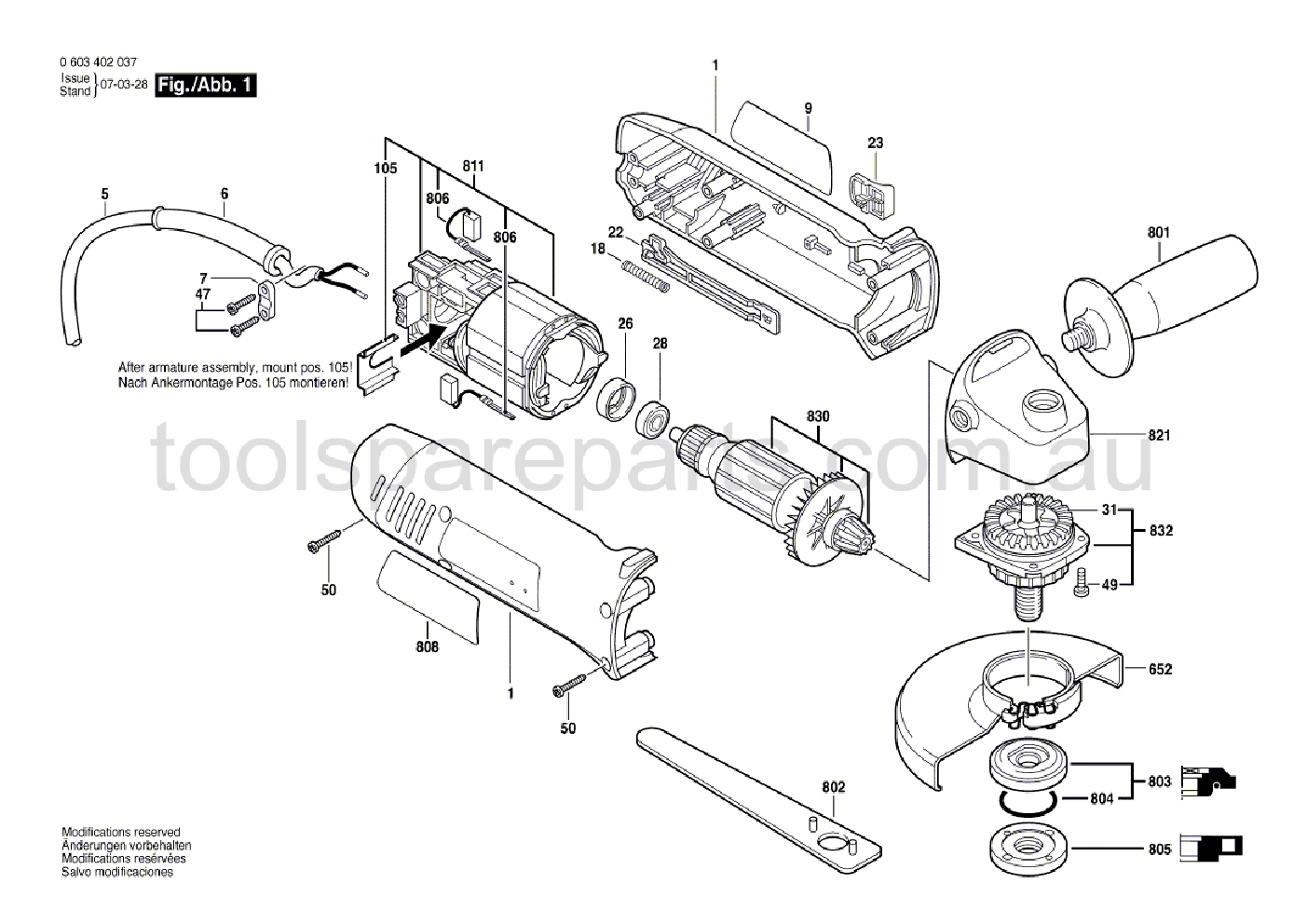 Bosch PWS 700 0603402961  Diagram 1