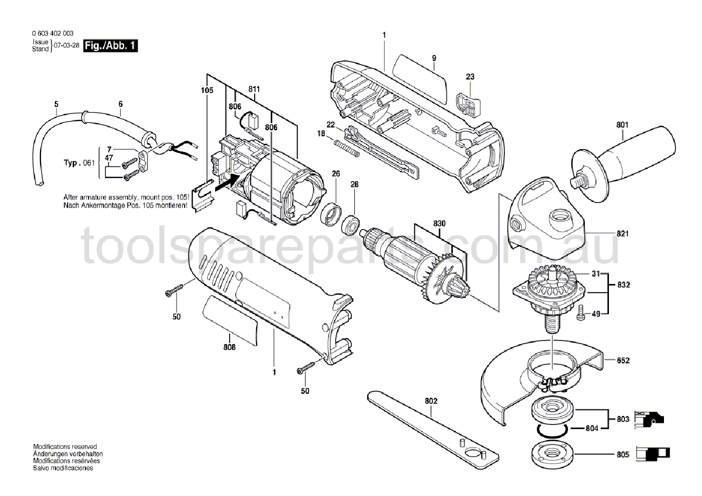 Bosch PWS 7-115 0603402061  Diagram 1