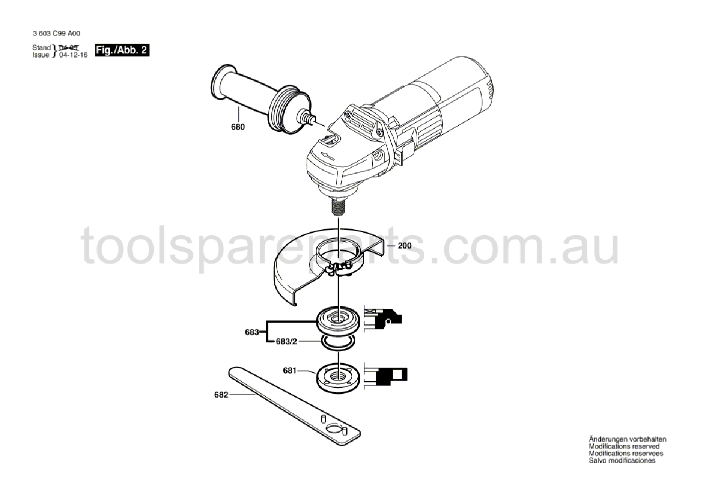 Bosch PWS 9-125 CE 3603C99A40  Diagram 2