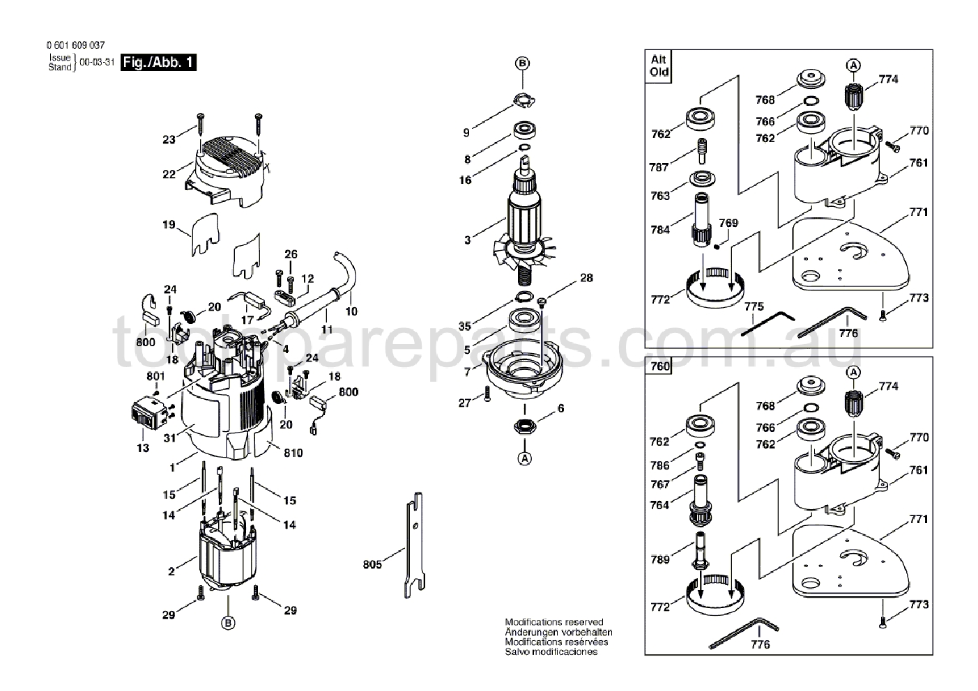 Bosch GUF 4-22 A 0601609037  Diagram 1
