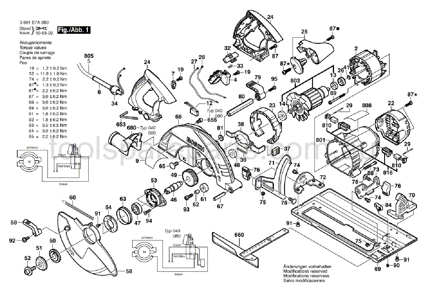 Bosch GKS 235 3601E7A040  Diagram 1