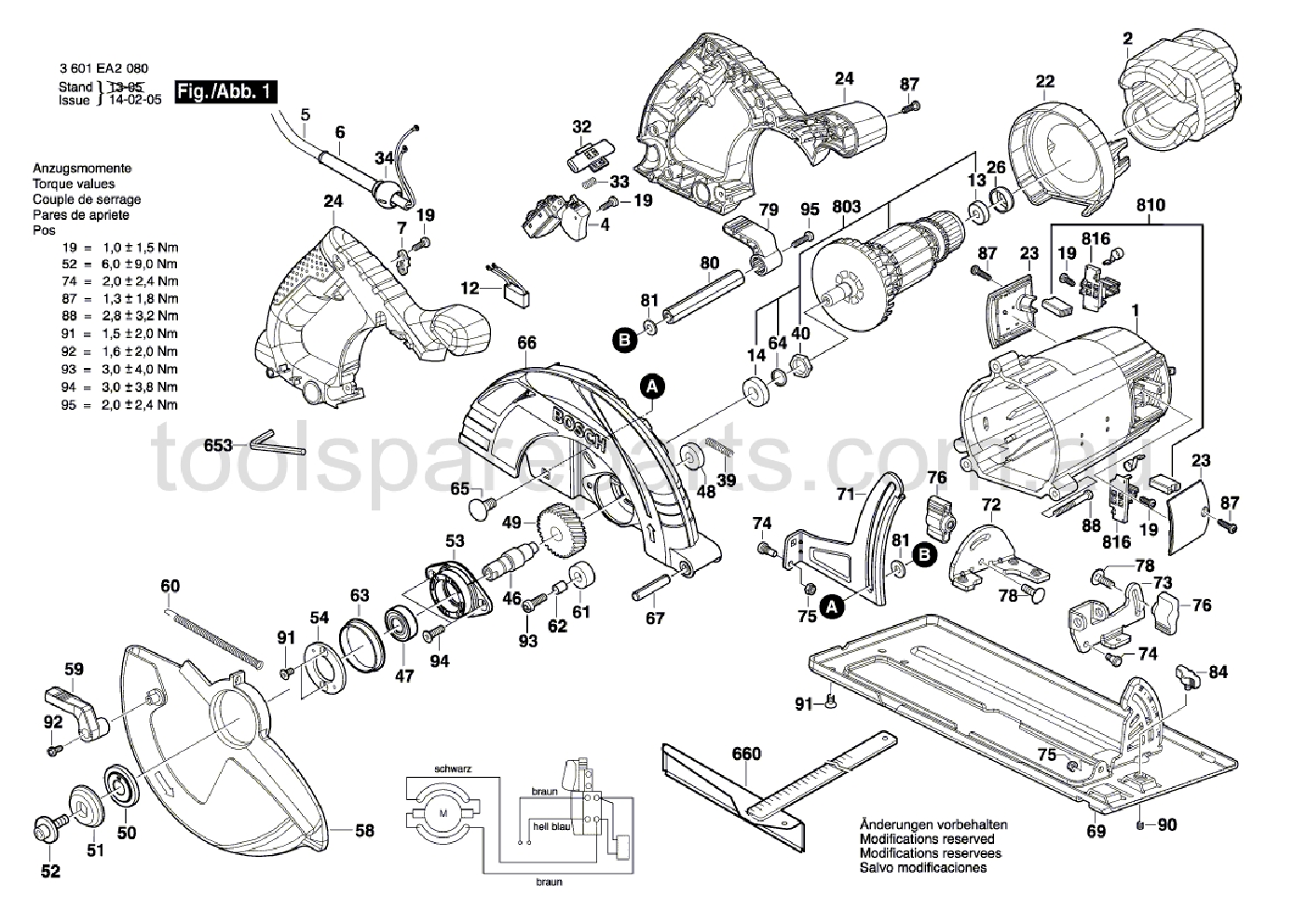 Bosch GKS 235 Turbo 3601EA2040  Diagram 1