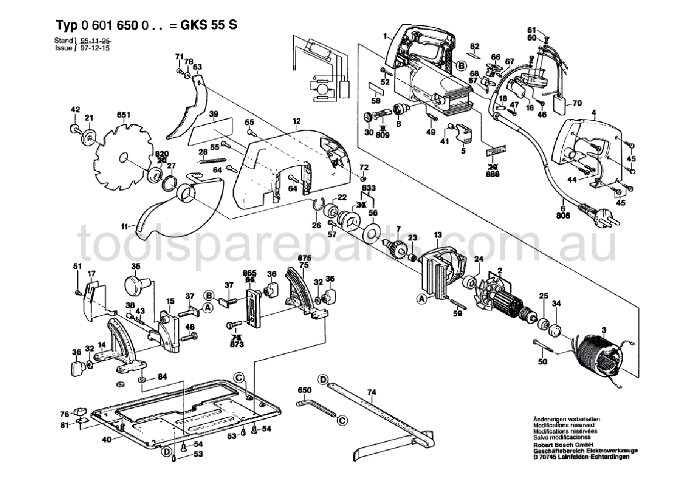 Bosch GKS 55 S 0601650037  Diagram 1