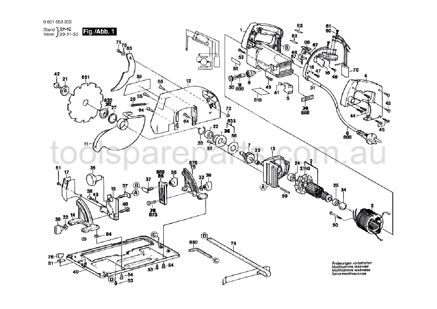 Bosch GKS 85 S 0601653037  Diagram 1