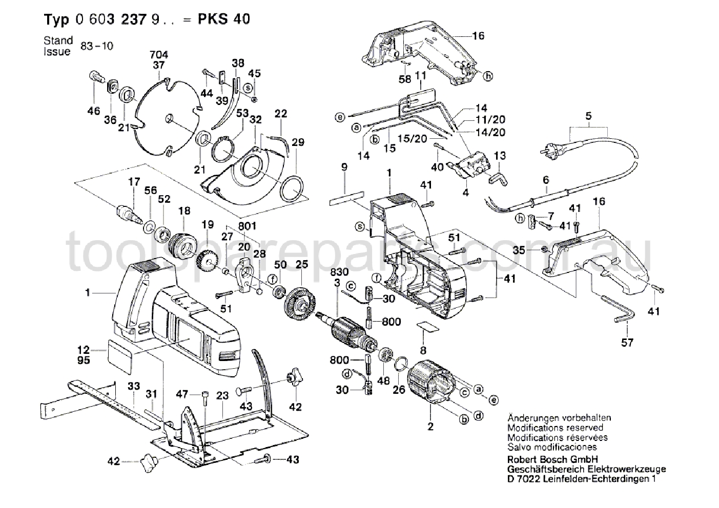 Bosch PKS 40 0603237937  Diagram 1