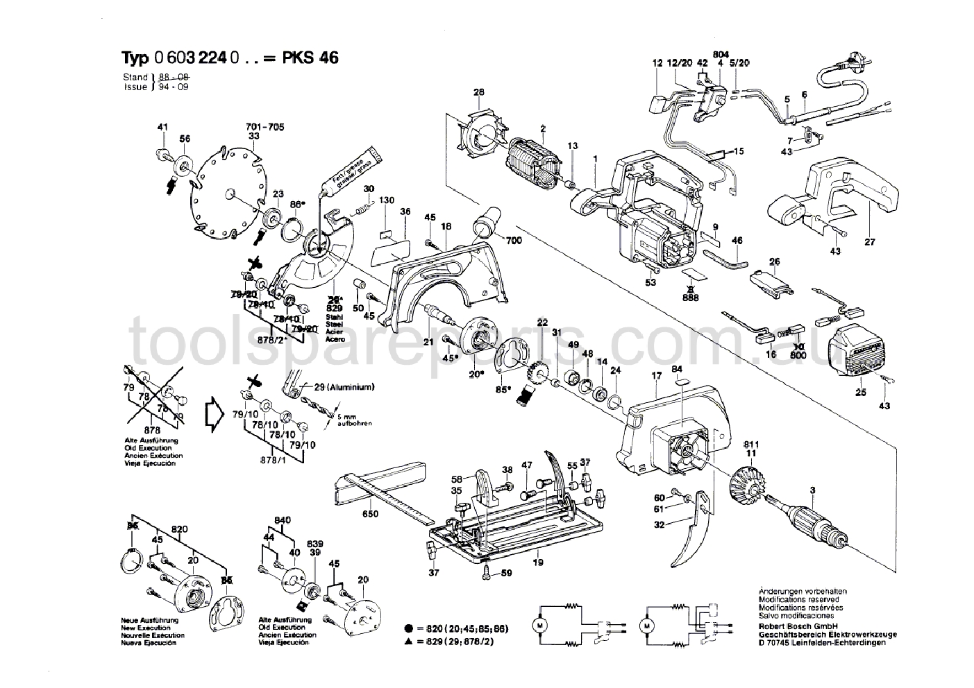 Bosch PKS 46 0603224037  Diagram 1