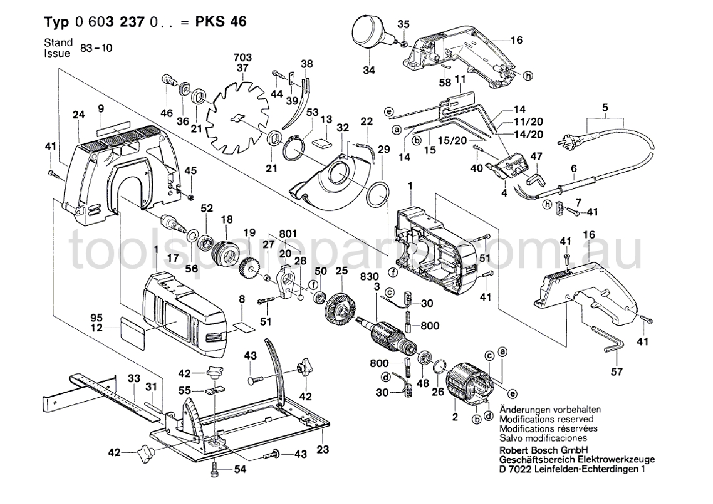 Bosch PKS 46 0603237037  Diagram 1