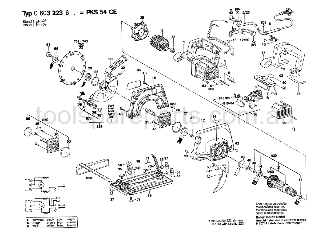 Bosch PKS 54 CE 0603223637  Diagram 1