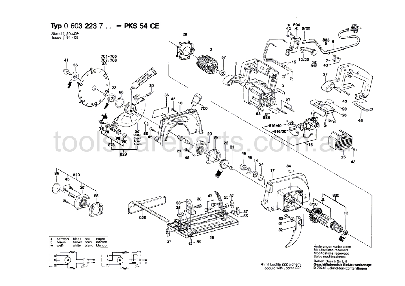 Bosch PKS 54 CE 0603223737  Diagram 1
