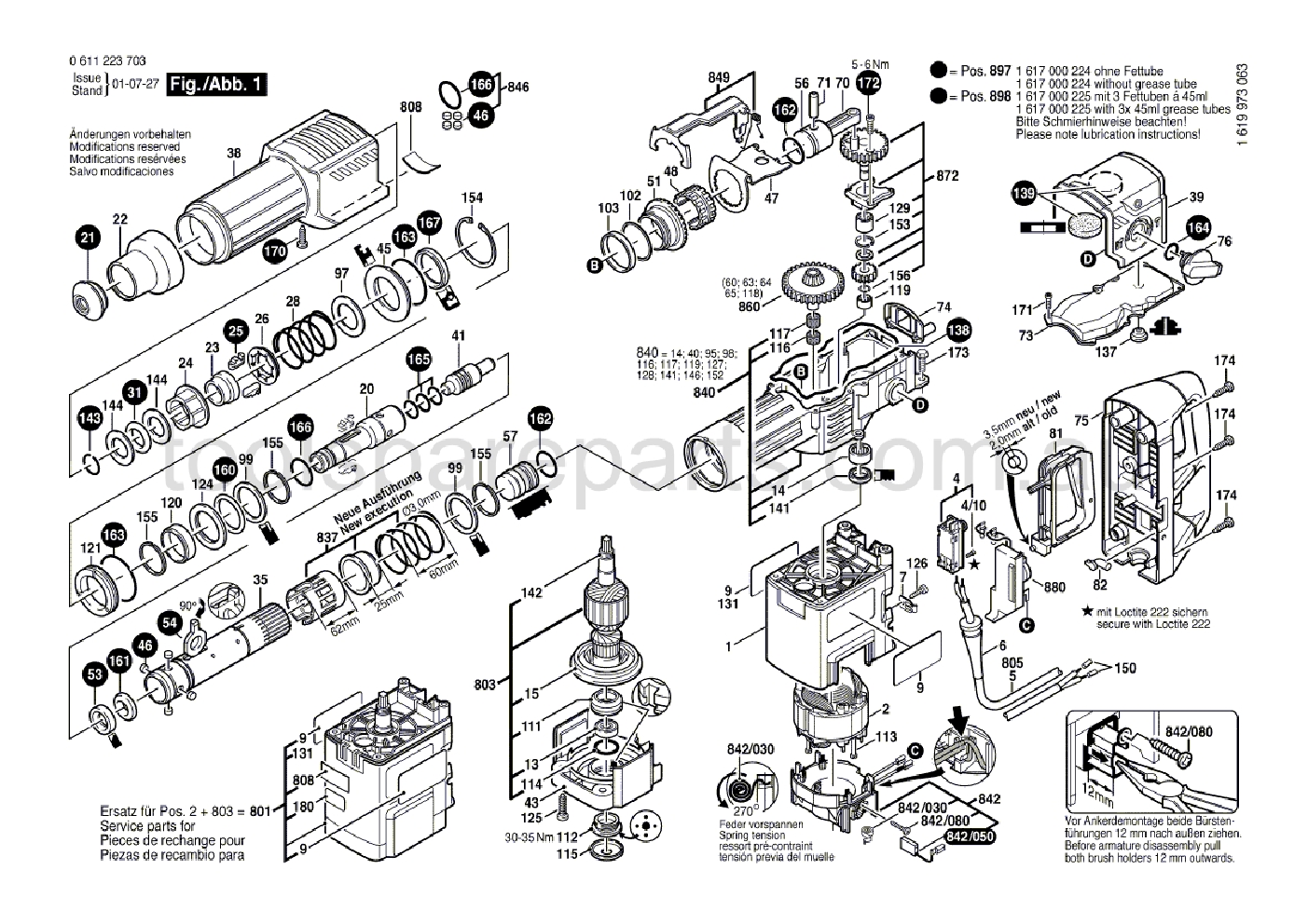 Bosch GBH 10 DC 0611223737  Diagram 1
