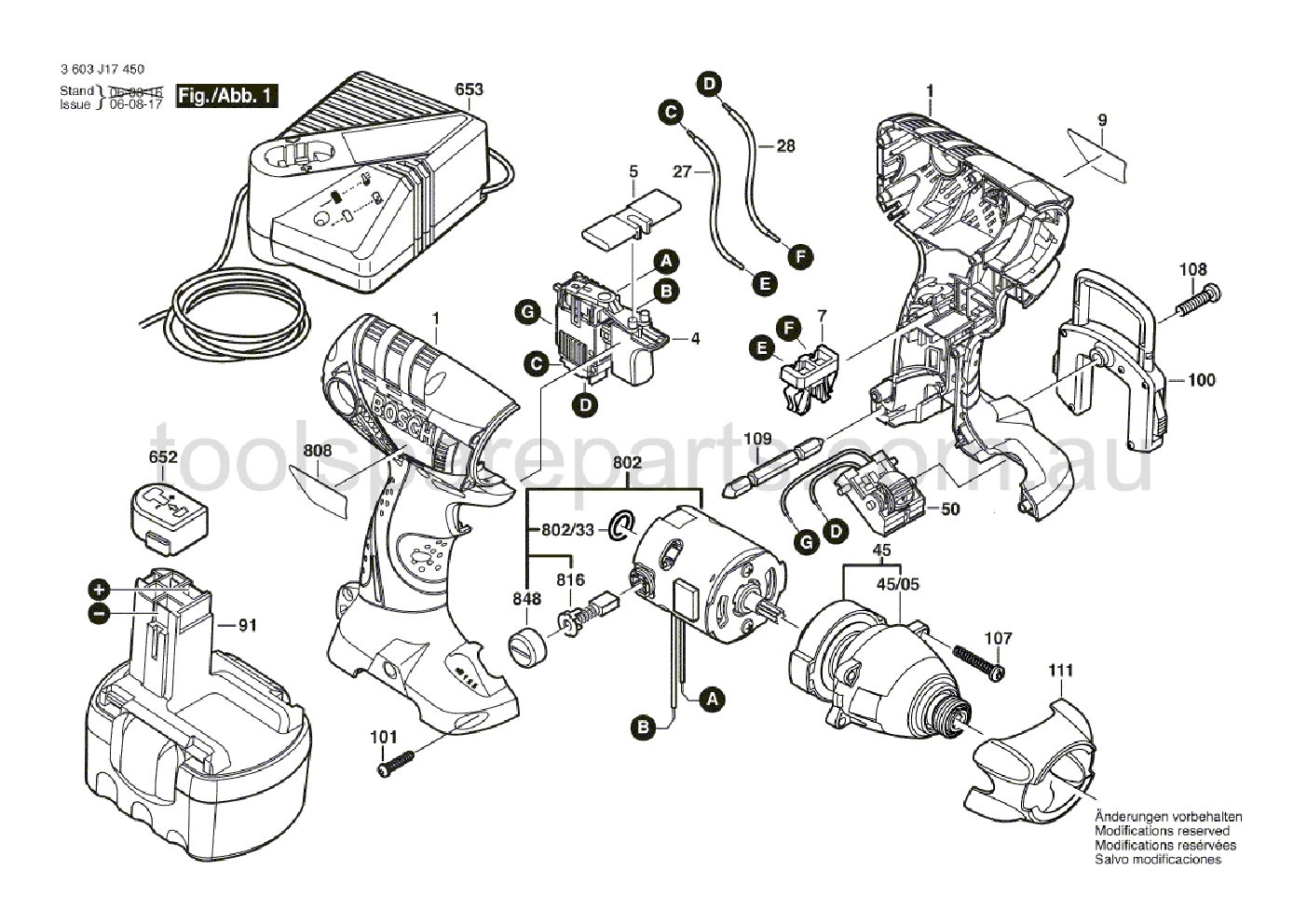 Bosch PDR 14.4 V 3603J17440  Diagram 1