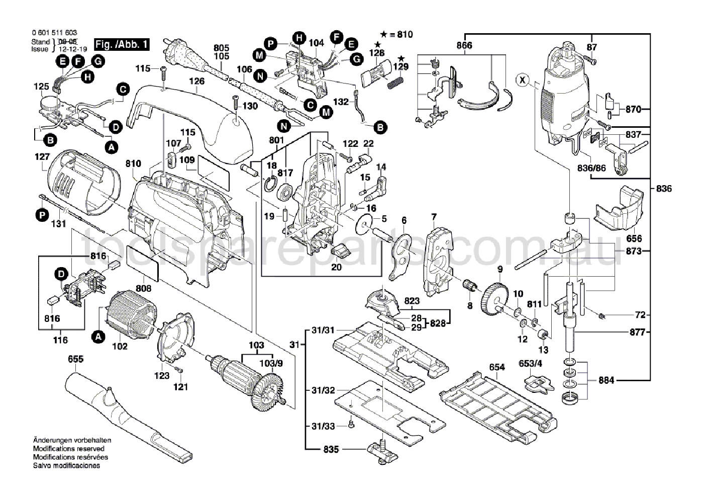 Bosch GST 120 BE 0601511637  Diagram 1