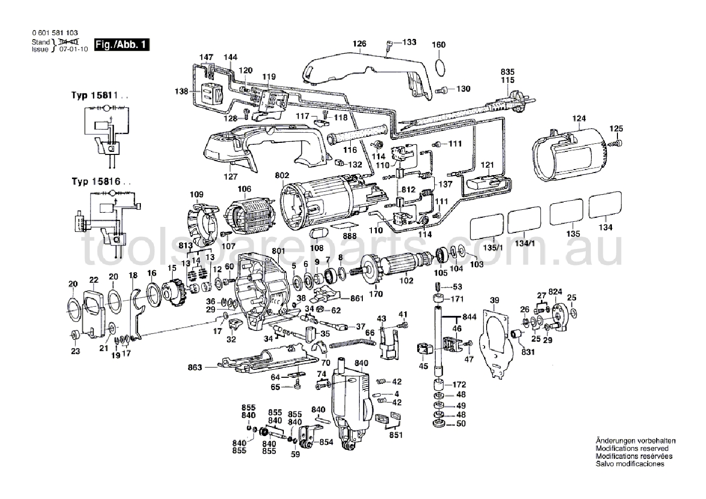 Bosch GST 60 PBE 0601581637  Diagram 1