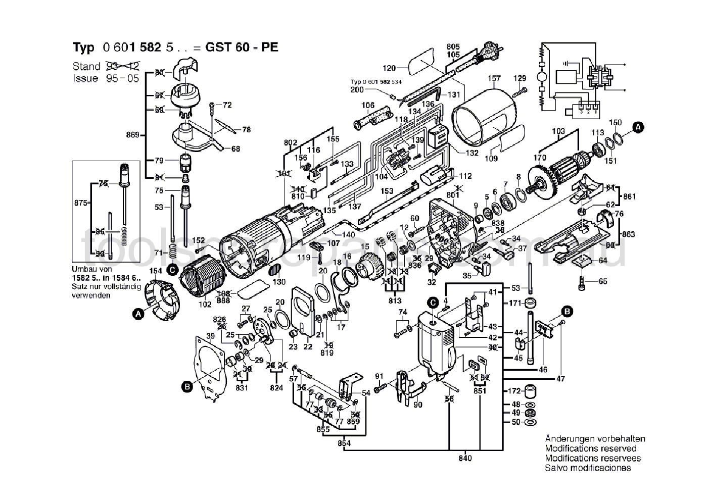 Bosch GST 60 PE 0601582537  Diagram 1