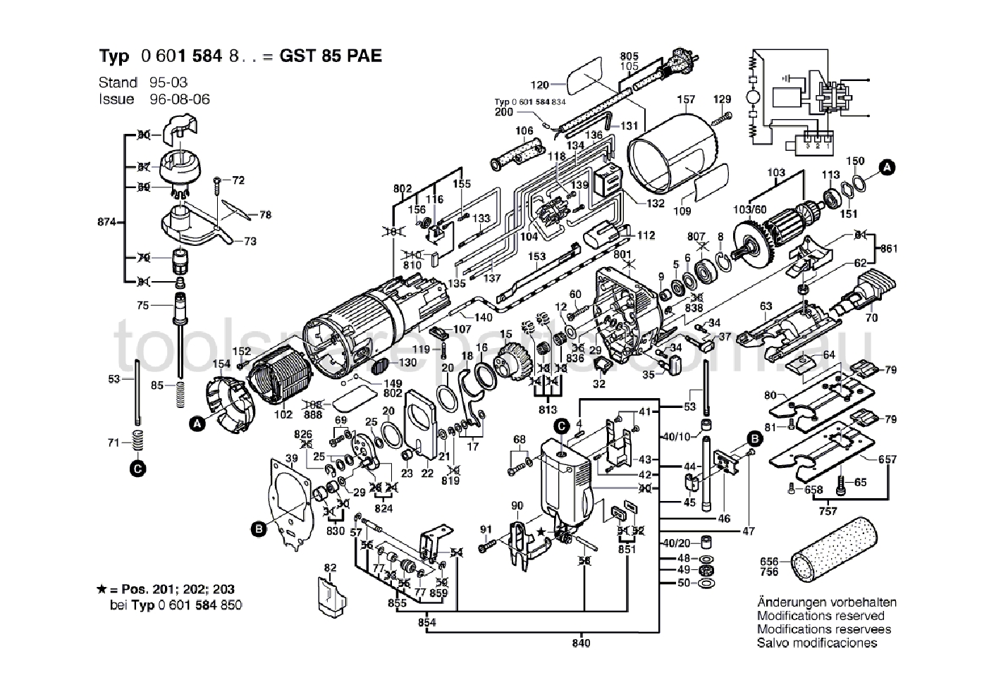 Bosch GST 85 PAE 0601584837  Diagram 1