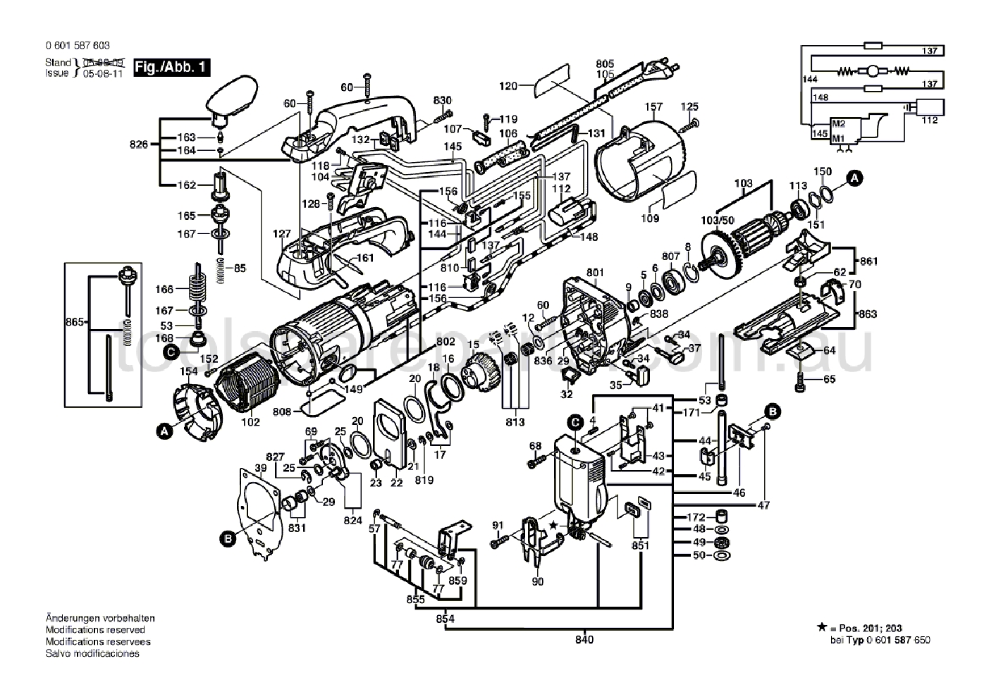 Bosch GST 85 PBE 0601587637  Diagram 1