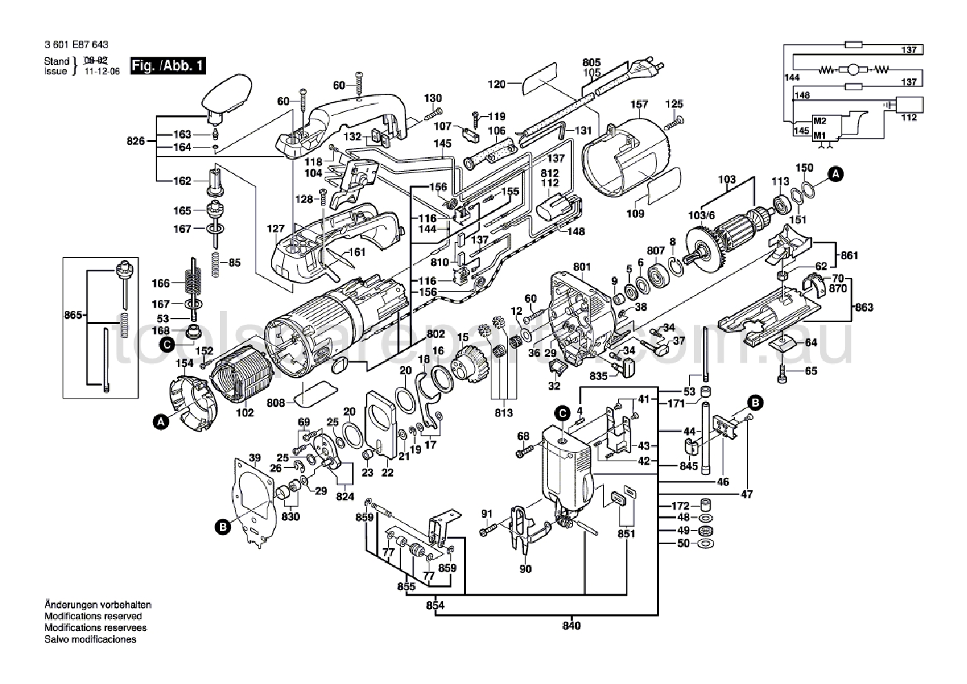 Bosch GST 85 PBE 3601E8764A  Diagram 1