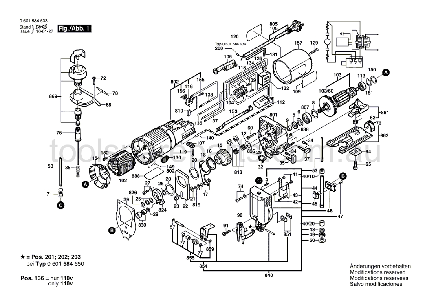 Bosch GST 85 PE 0601584637  Diagram 1