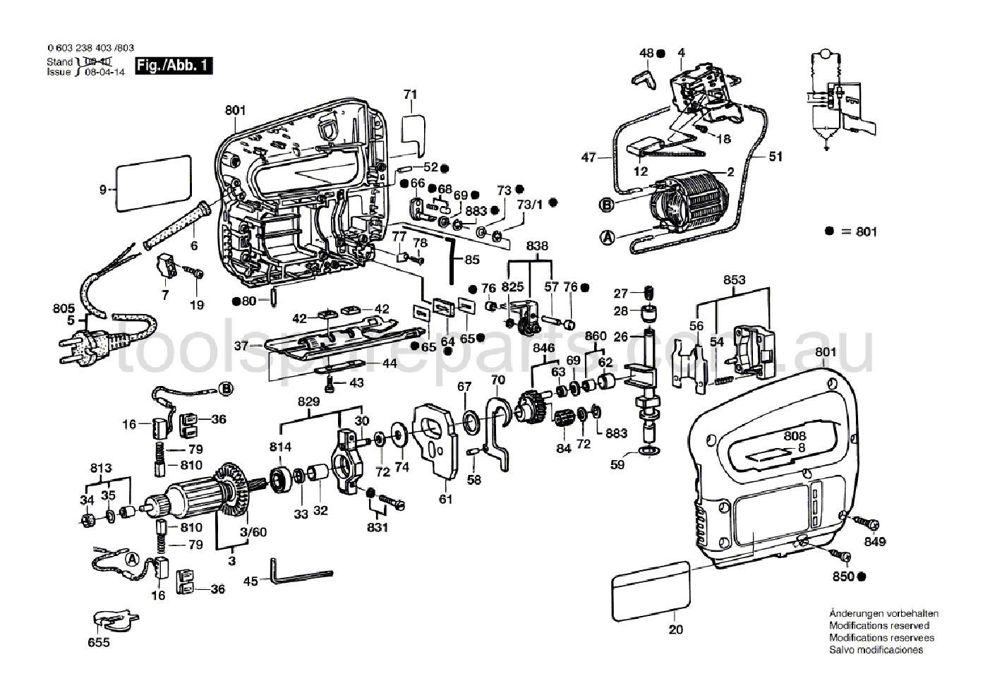 Bosch PST 54 PE 0603238437  Diagram 1
