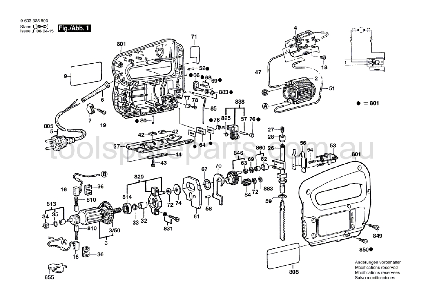 Bosch PST 65 PE 0603335837  Diagram 1