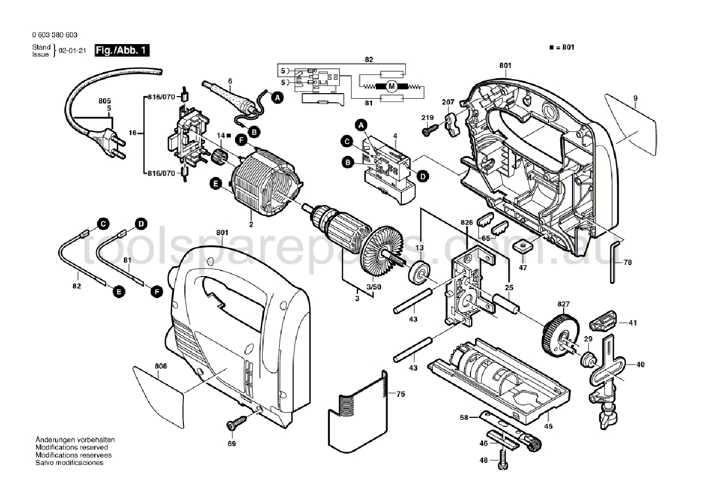 Bosch PST 650 E 0603380637  Diagram 1