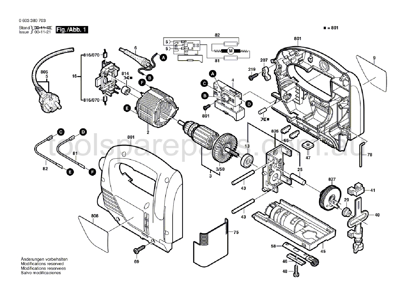 Bosch PST 650 E 0603380737  Diagram 1