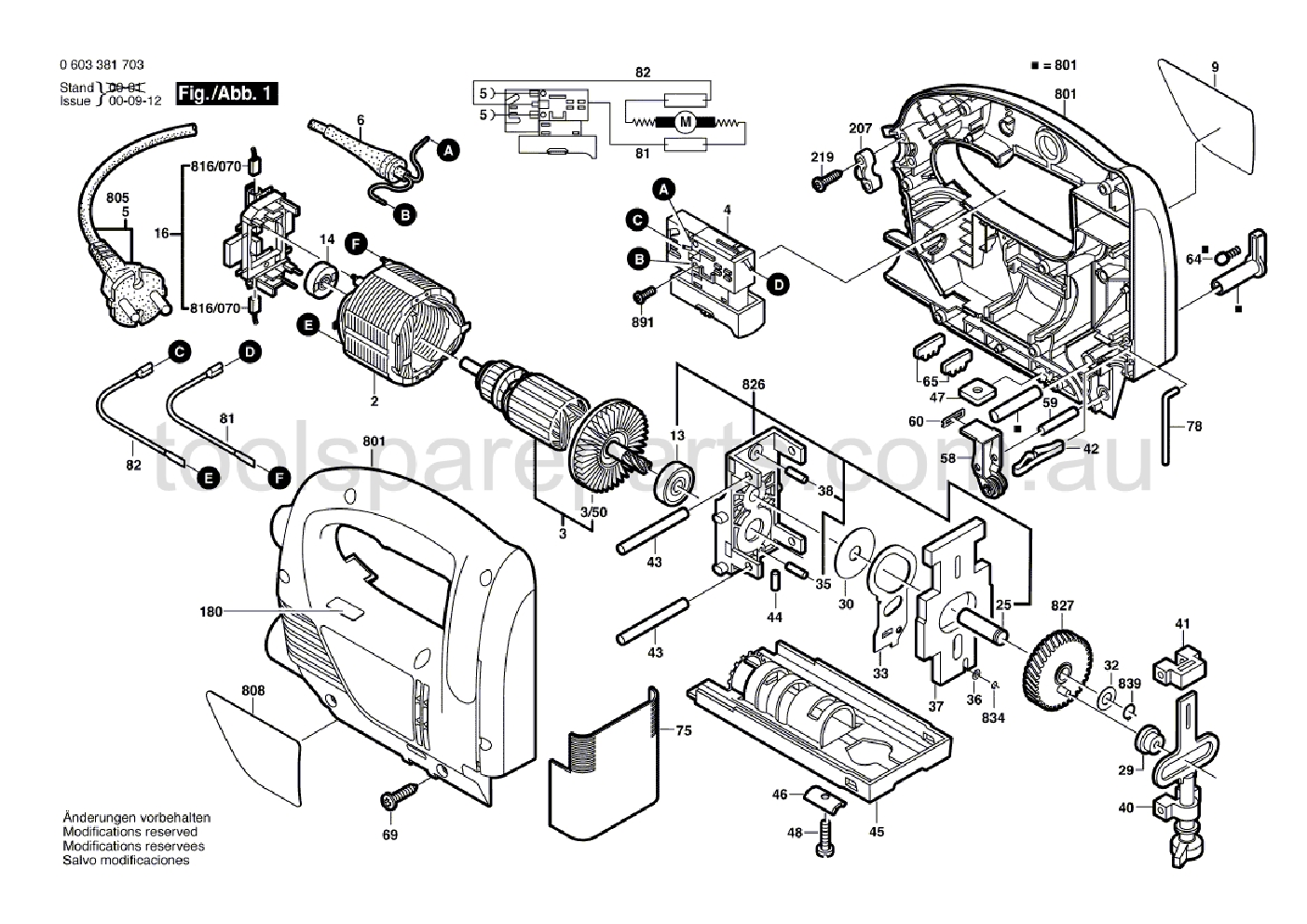 Bosch PST 650 PE 0603381737 Spare Parts