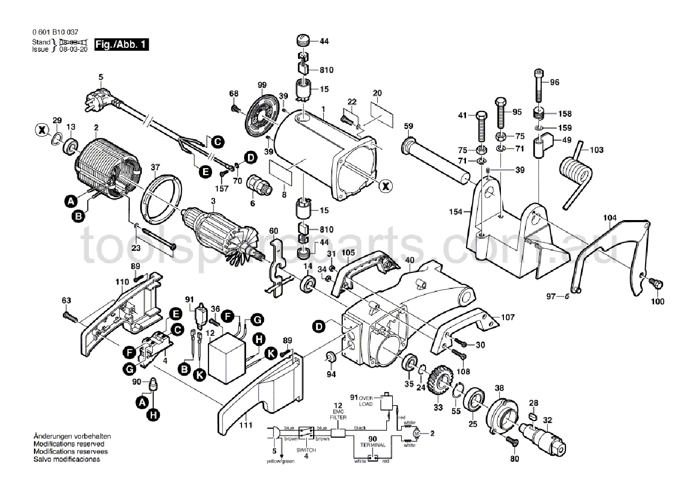 Bosch GCO 14-1 0601B10037  Diagram 1