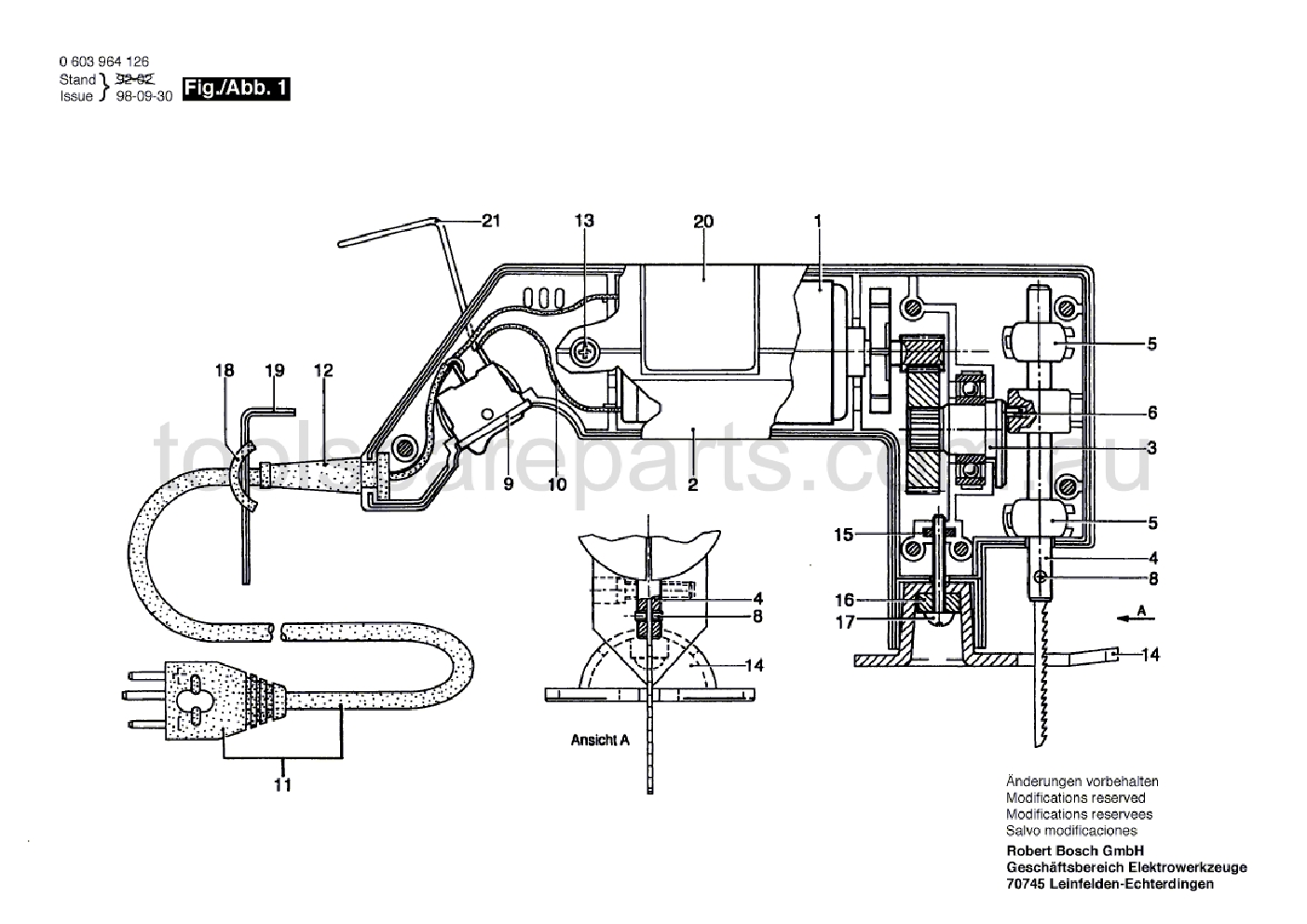 Bosch MST 10 0603964026  Diagram 1