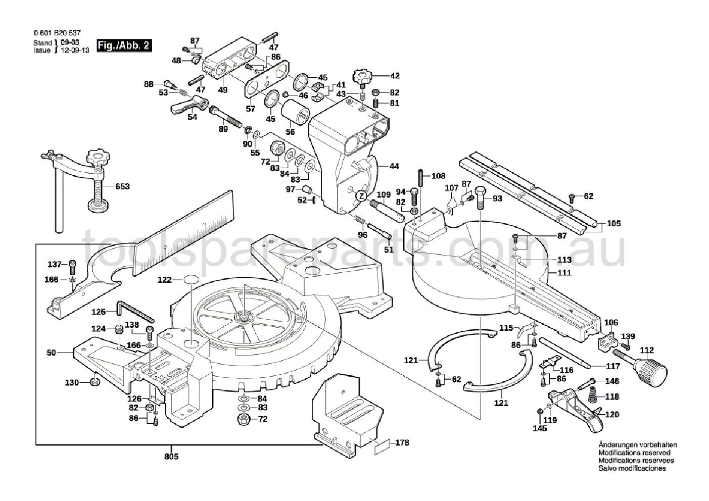 Bosch GCM 10 S 0601B20537  Diagram 2