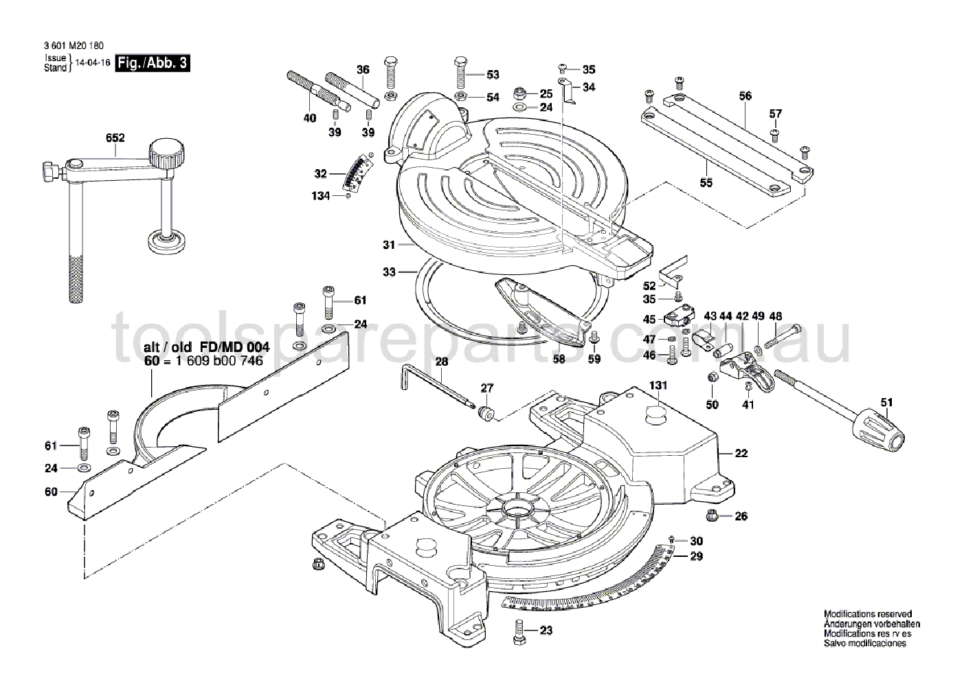 Bosch GCM 10M 3601M20140  Diagram 3