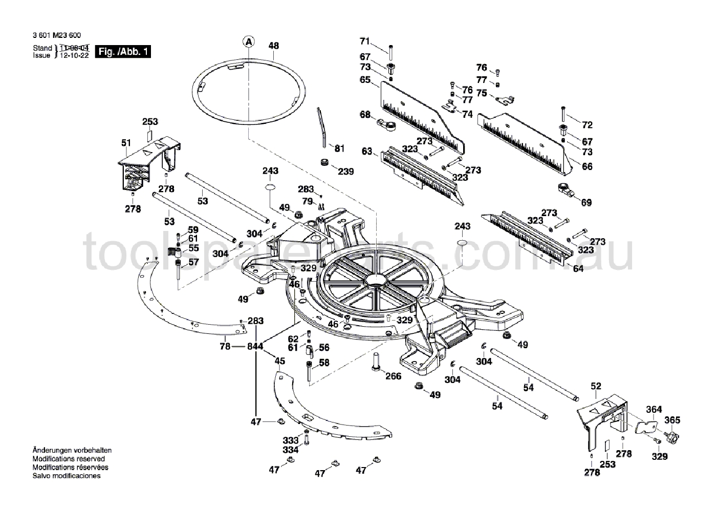 Bosch GCM 12 GDL 3601M23640  Diagram 1
