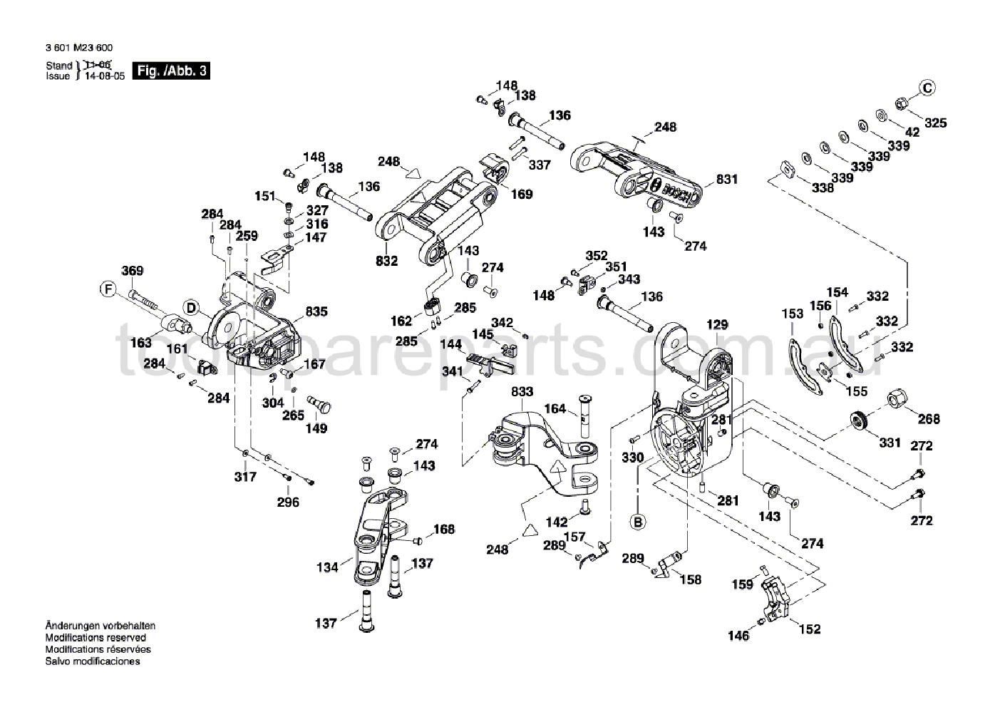 Bosch GCM 12 GDL 3601M23640  Diagram 3