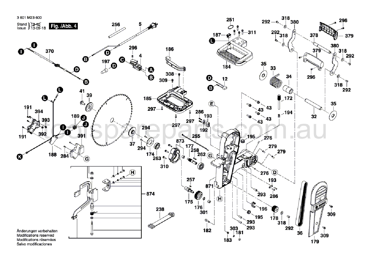 Bosch GCM 12 GDL 3601M23640  Diagram 4