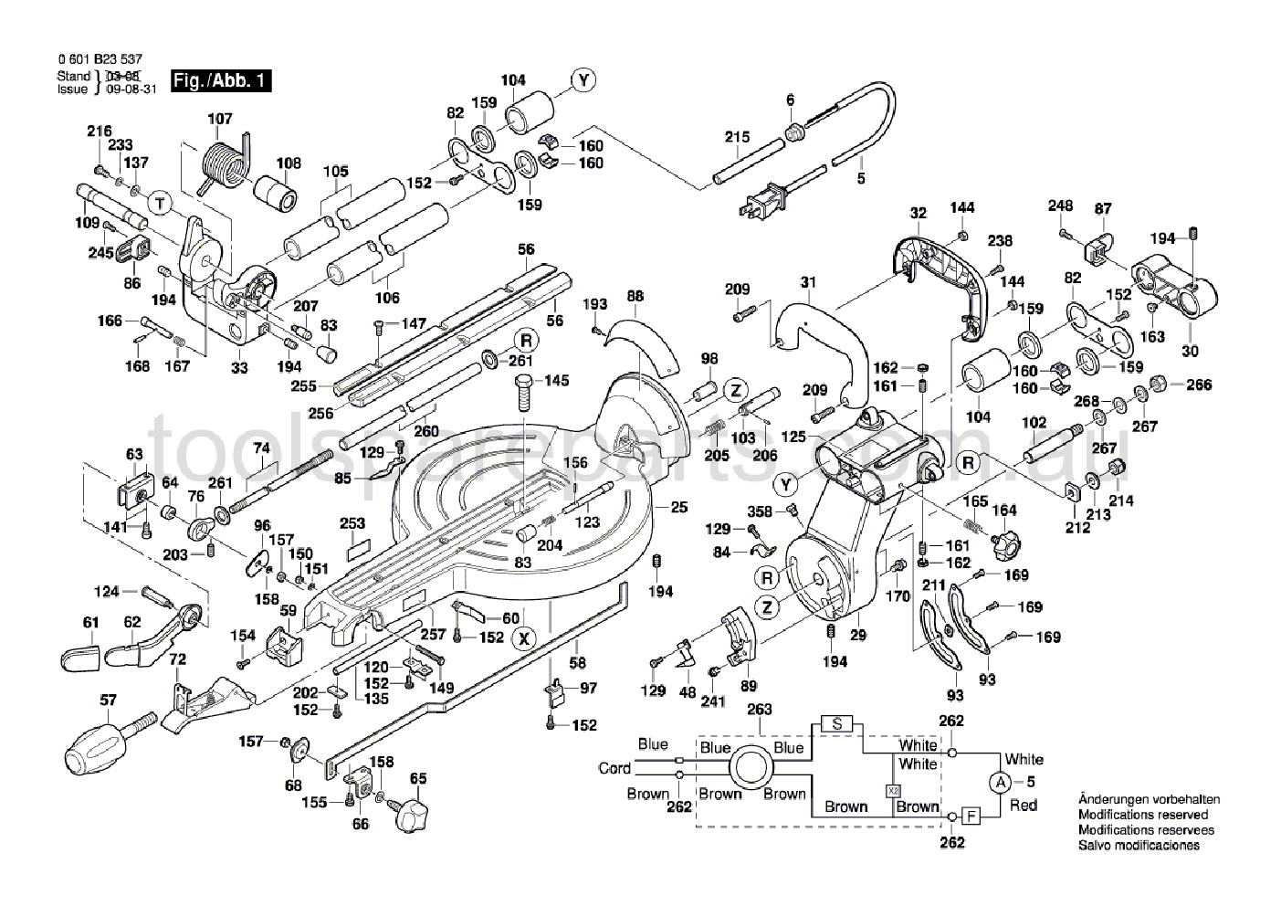 Bosch GCM 12 SD 0601B23537  Diagram 1
