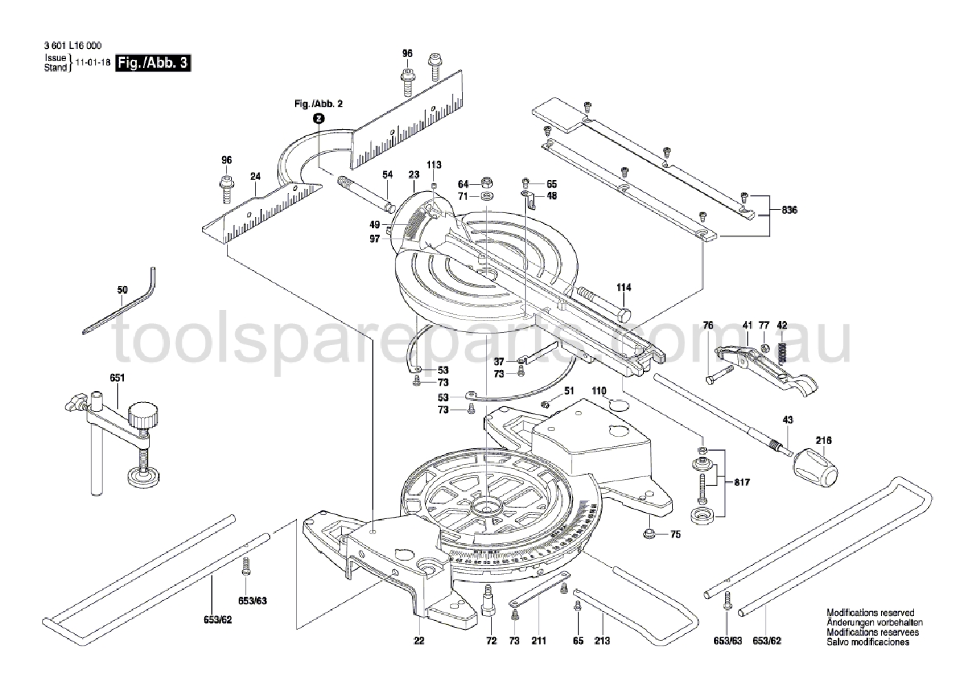 Bosch GCM 8 S 3601L16040  Diagram 3