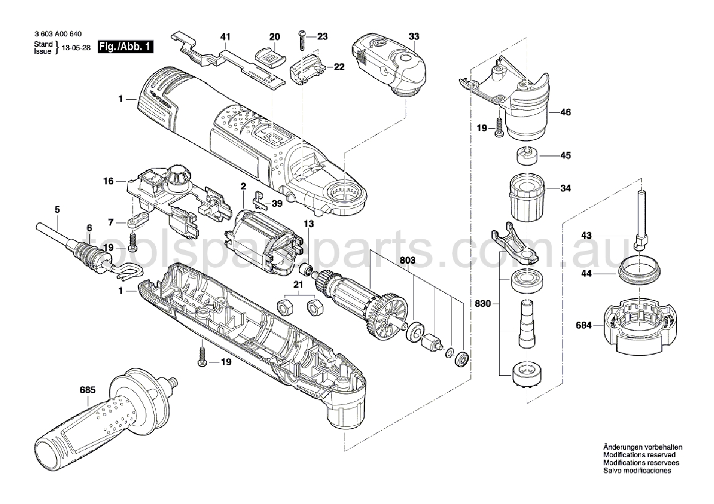 Bosch PMF 250 CES 3603A00640  Diagram 1