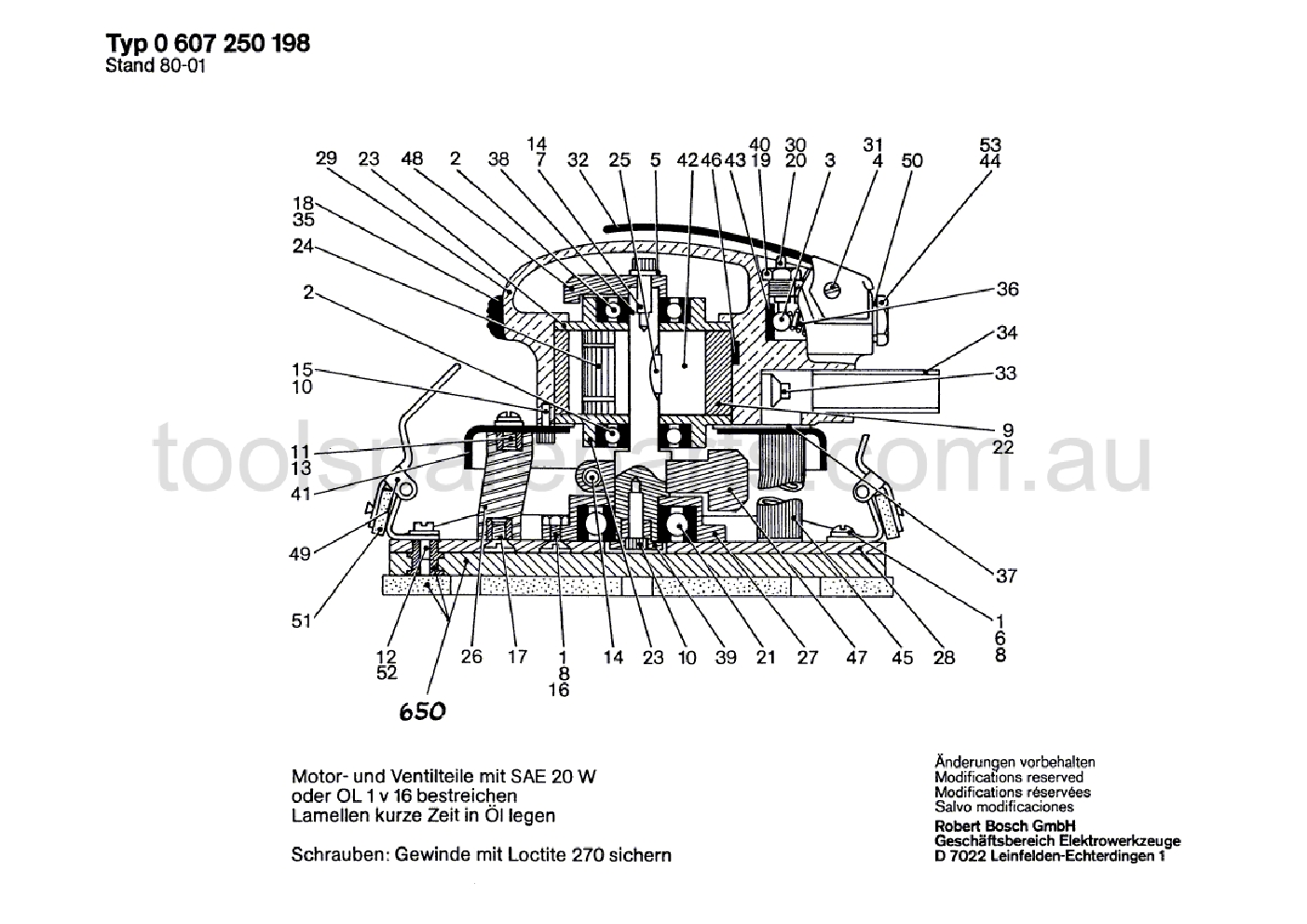 Bosch 50 WATT-SERIE 0607250198  Diagram 1